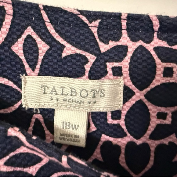 Talbots 18W blue and pink sleeveless dress - Picture 3 of 3